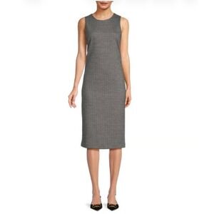 J McLaughlin NWT Sz 0 Murphy Sheath Dress Pinstripe Grey Wool Blend Corpcore 90s